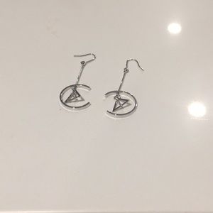 ASOS silver triangle circle earring